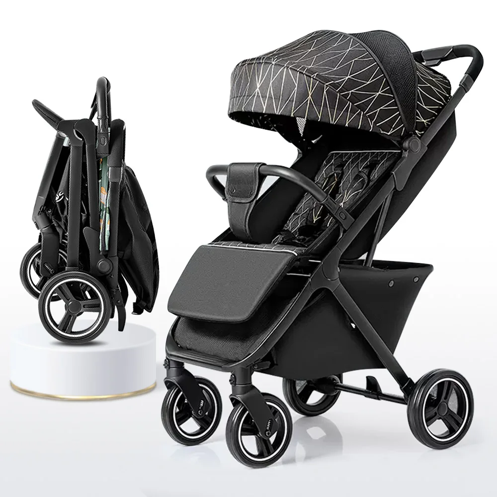 Kinderwagen Poussette Stroller Baby Unisex Lightweight One-Hand Foldable Pushchair Baby Carriage Strollers