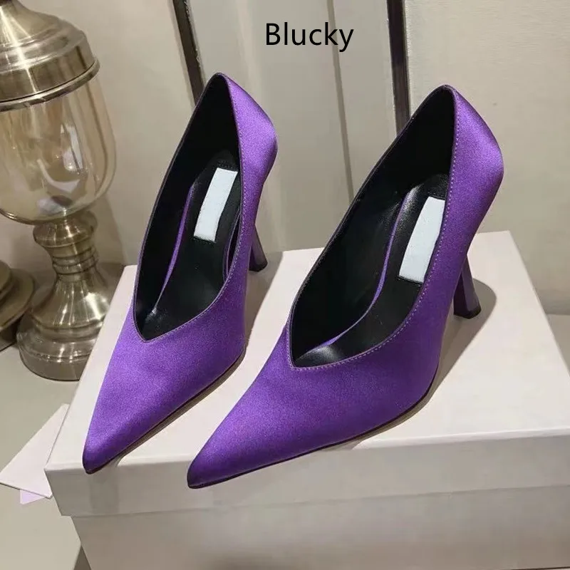 

Women's Spring and Autumn New Pointed High Heels Women's Solid Decoration Temperament Fashion Slim Fit Professional Shoes