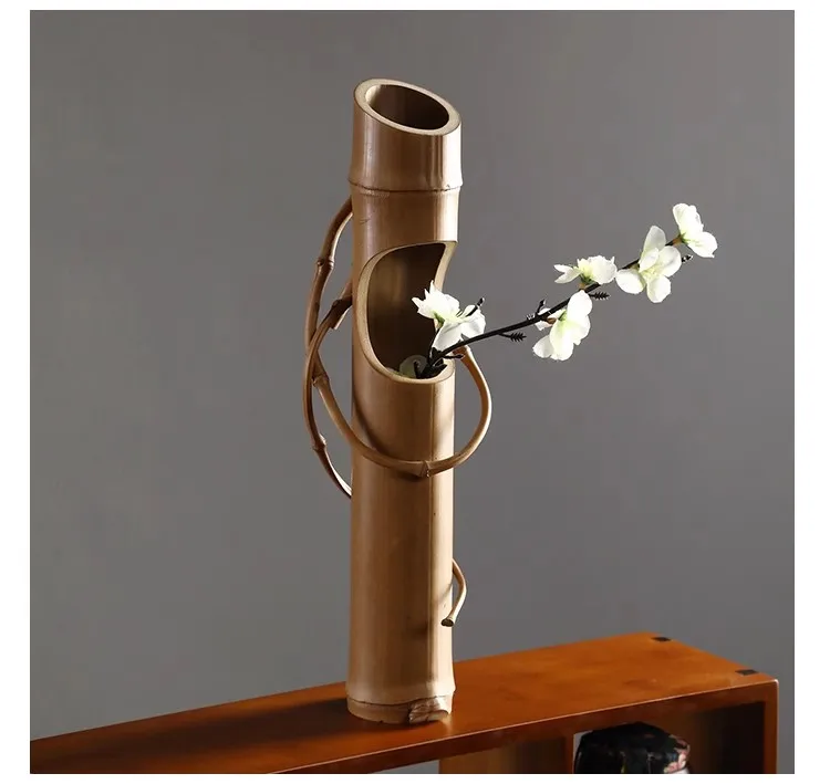 Japanese Creative Bamboo Tube Branch, Floral Shop Device, Home Room, Tea Table Decoration, Flower Arrangement, Garden Vase 2
