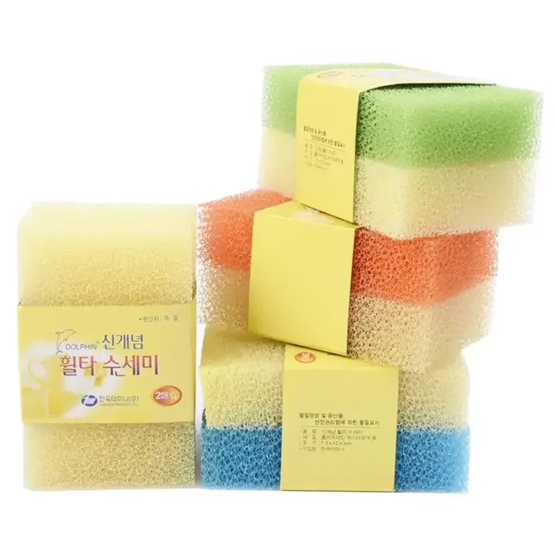 

2pcs/10pcs Simulation Loofah Scouring Pad Kitchen Dishwashing Sponge Cleaning Pad Sponge Brushes Paddish Scrubber Pads Random