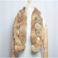 Women Winter Rabbit Fur Scarf 100% Natural Rabbit Fur Fashion warm And Soft Neckerchief Wholesale Pompoml Fur Scarves Headbands 1