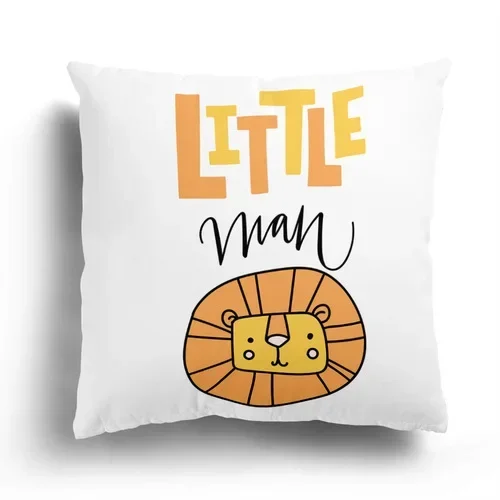 thumbnail image 1 of Funda de almohada para sofá con dibujos de niños, color gris y blanco, sencilla, para decoración del hogar y la sala de estar, 1 of 5