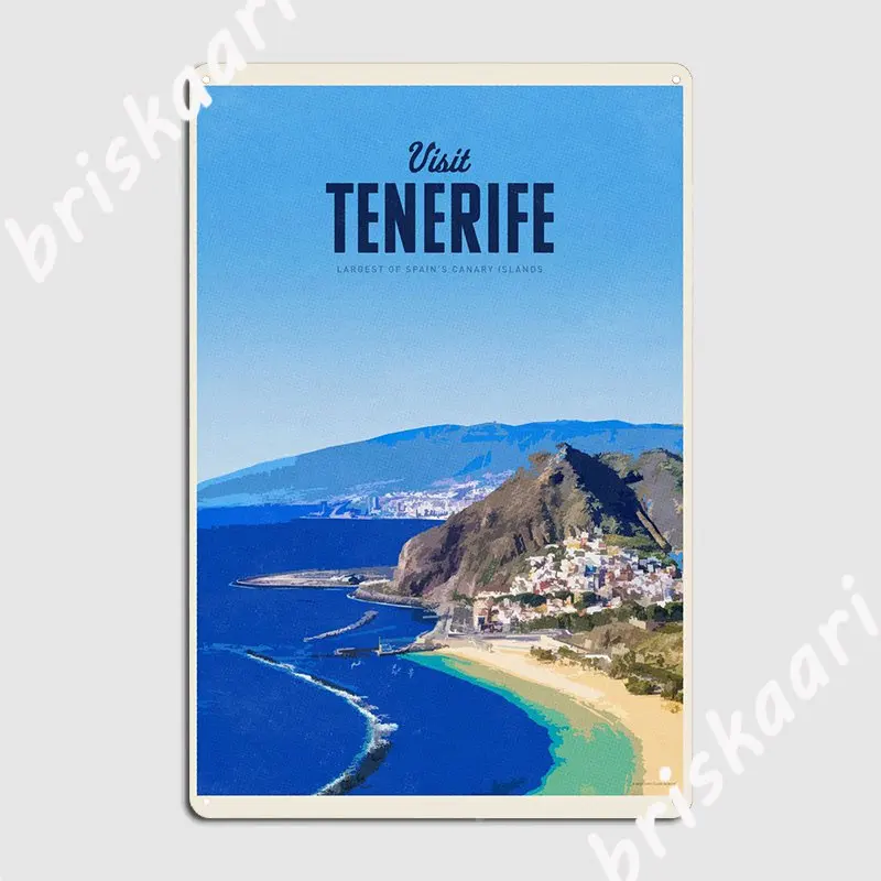 Посетите постер Tenerife металлическая фотография клубный бар создайте Настенный
