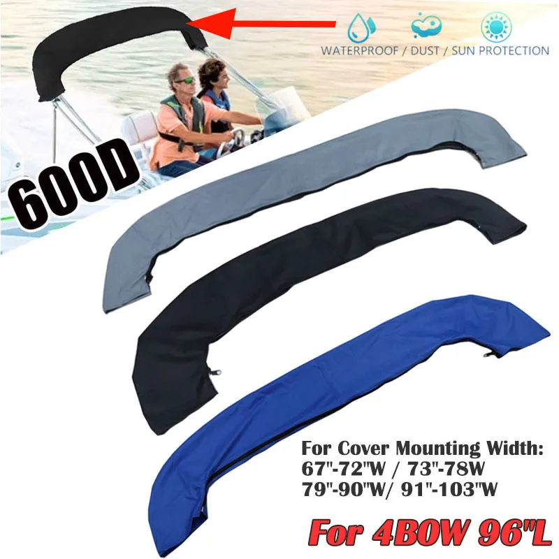 4 Bow Bimini Top Boot Cover 600D No Frame Yacht Boat Cover Con Cerniera Anti Uv Impermeabile Antipolvere Copertura Accessori Marini