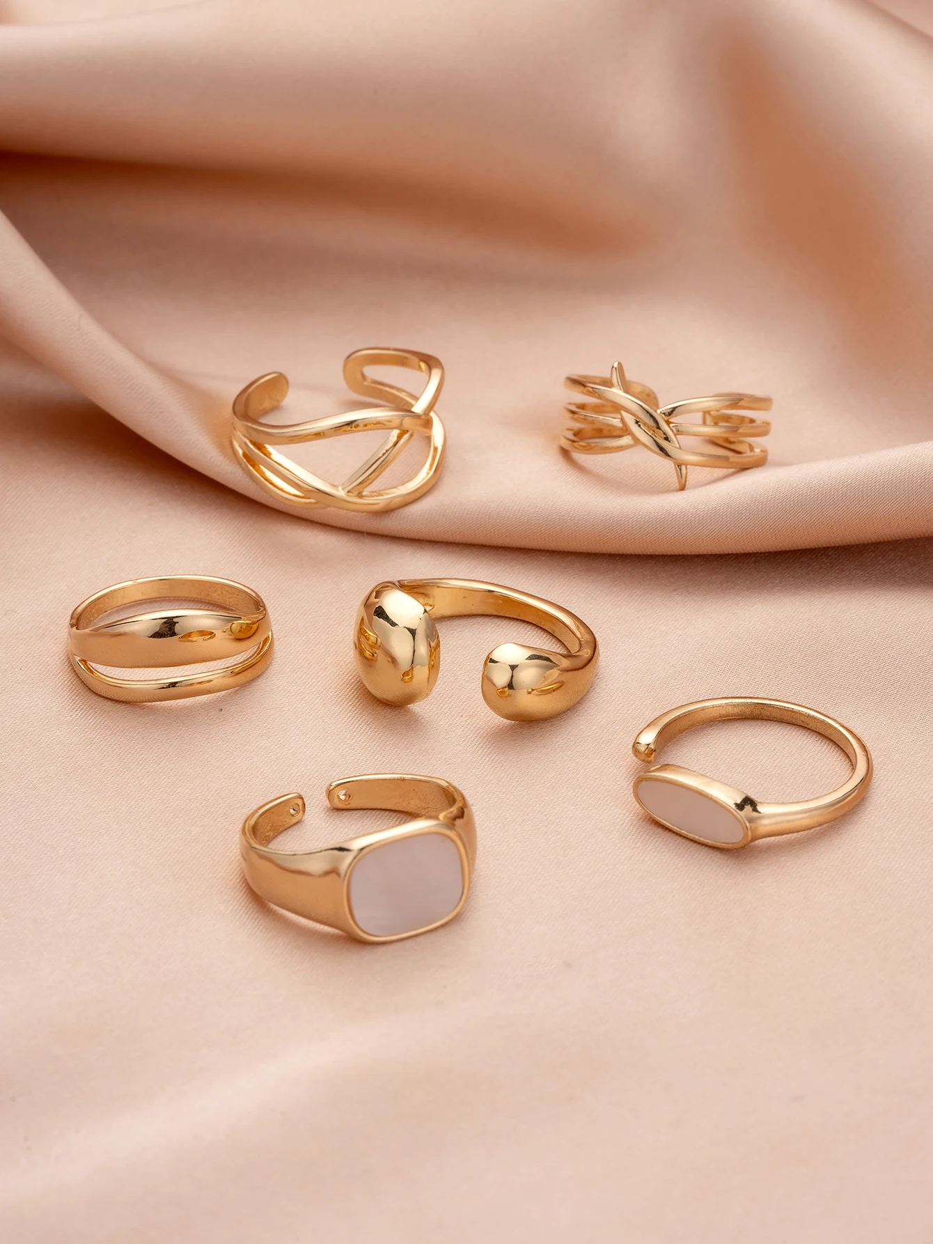 Rings Plated Ring Set Stackable for Women
