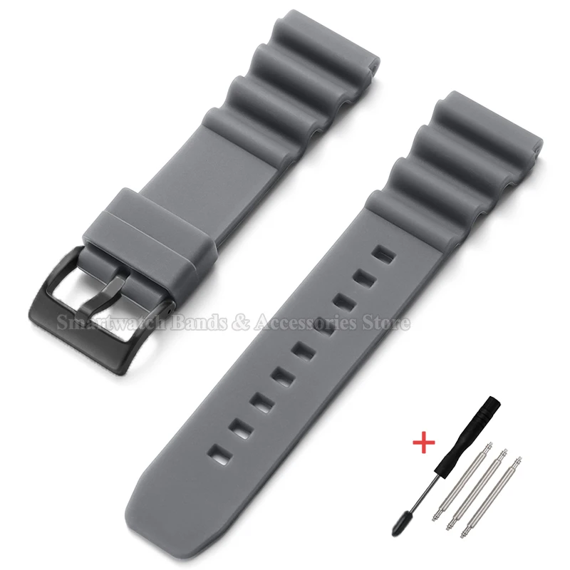 Silicone Waterproof Diving Wristband, 20mm/22mm - Premium Strap