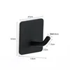 Self Adhesive Wall Hook Coat Rack Key Holder Towel Hooks Bedroom Stainless Steel Clothes Rack Kitchen Bathroom Accessories 5