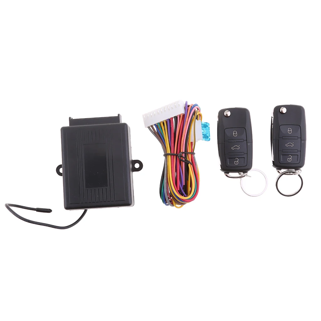 Car Modified Keyless Entry System + 2 Blank Key Remote Control for 