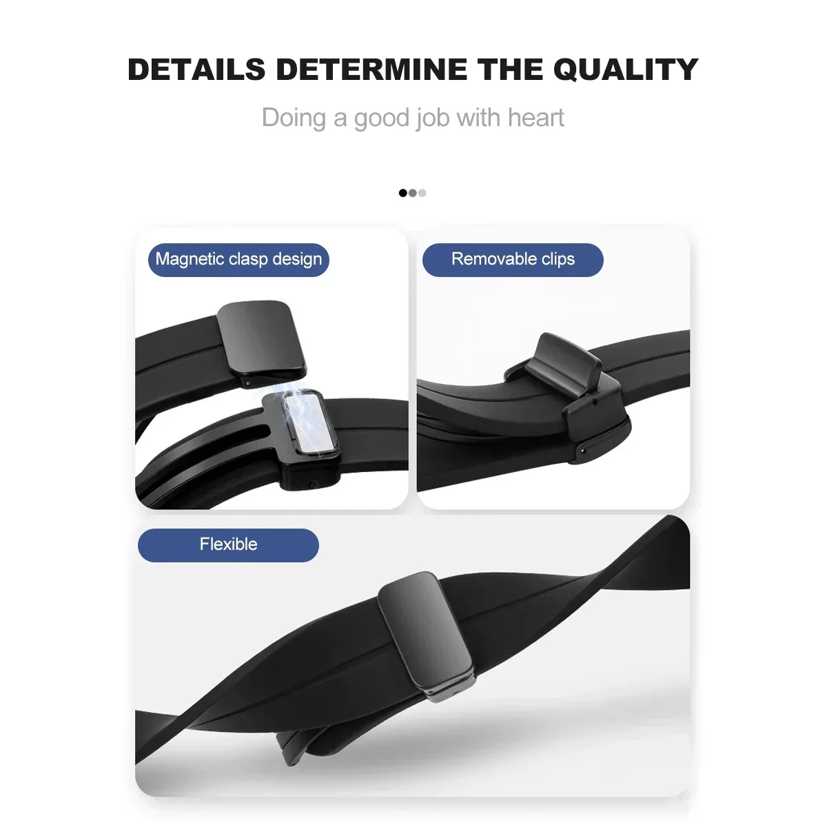 Silicone Magnetic Wristband for Smartwatch Replacement Strap