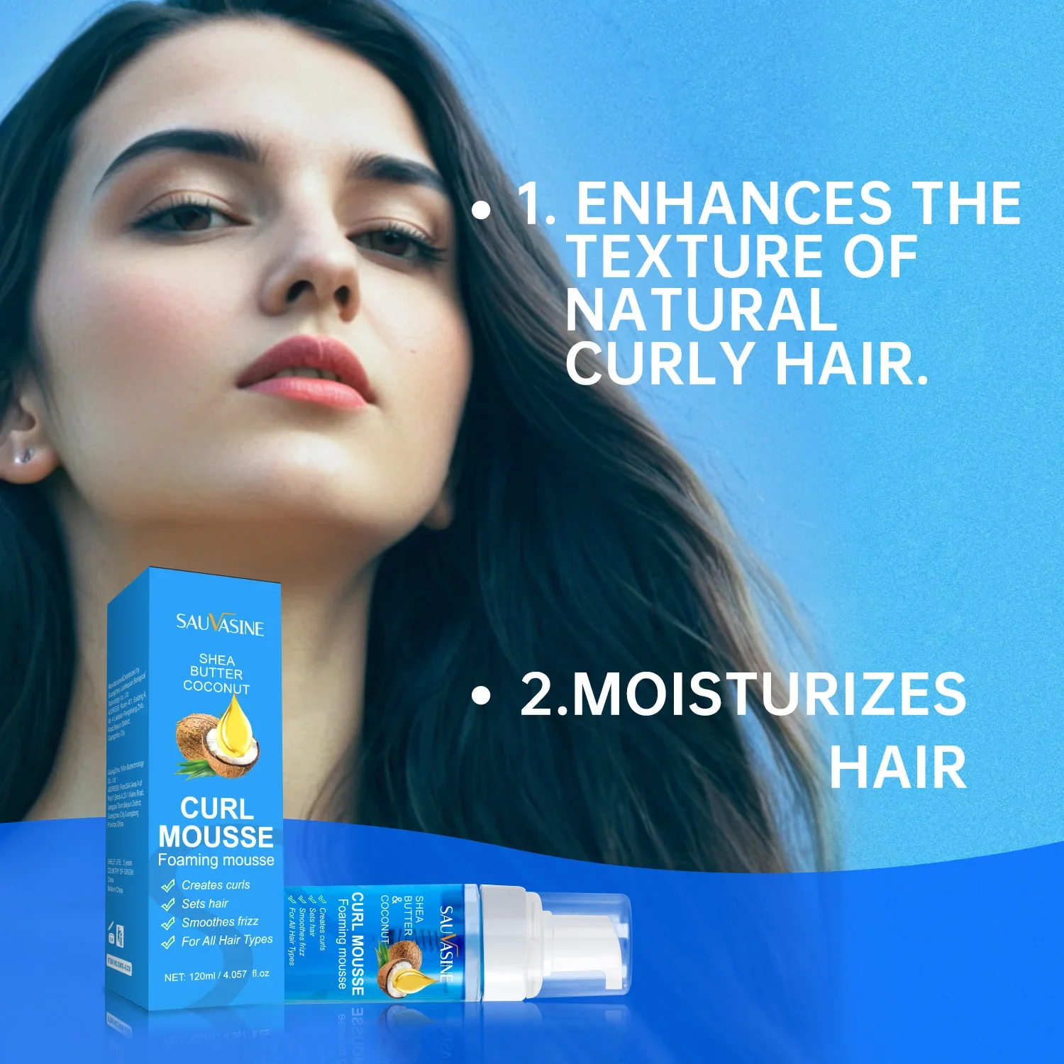 120ml Hair Sculpting Mousse Professional Curly Hair Styling Cream Natural Fluffy Curl Booster Defining Women care Products