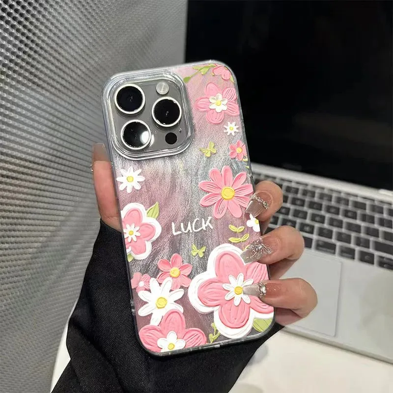 Artistic Clear Phone Case with Red Rose Floral Design and Retro Botanical Print