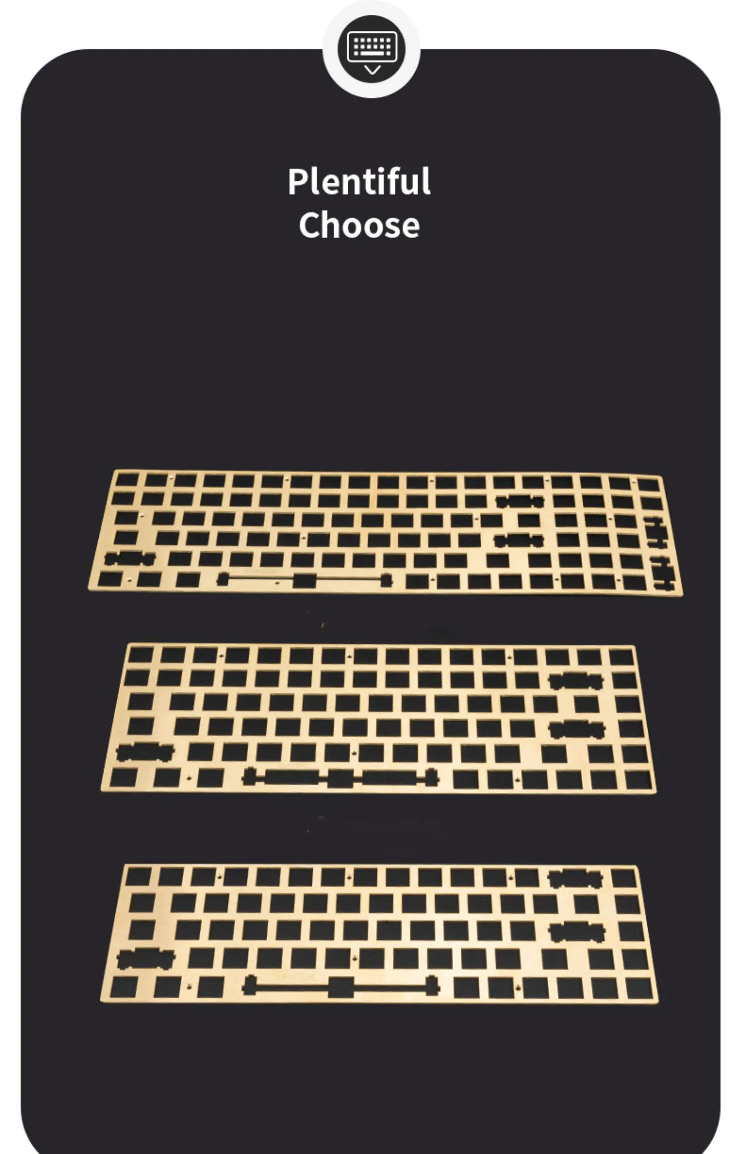 placa de posicionamento de bronze chave chave chave personalizado diy layout teclado mecânico