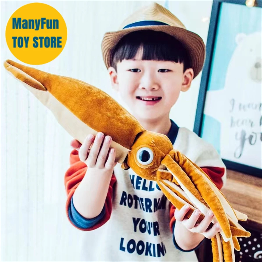 Giant Squid Anime Cute Inkfish Plushie Cuttlefish Plush Toys Lifelike Animals Simulation Stuffed Doll Kawai Toy Gifts For Kids 3