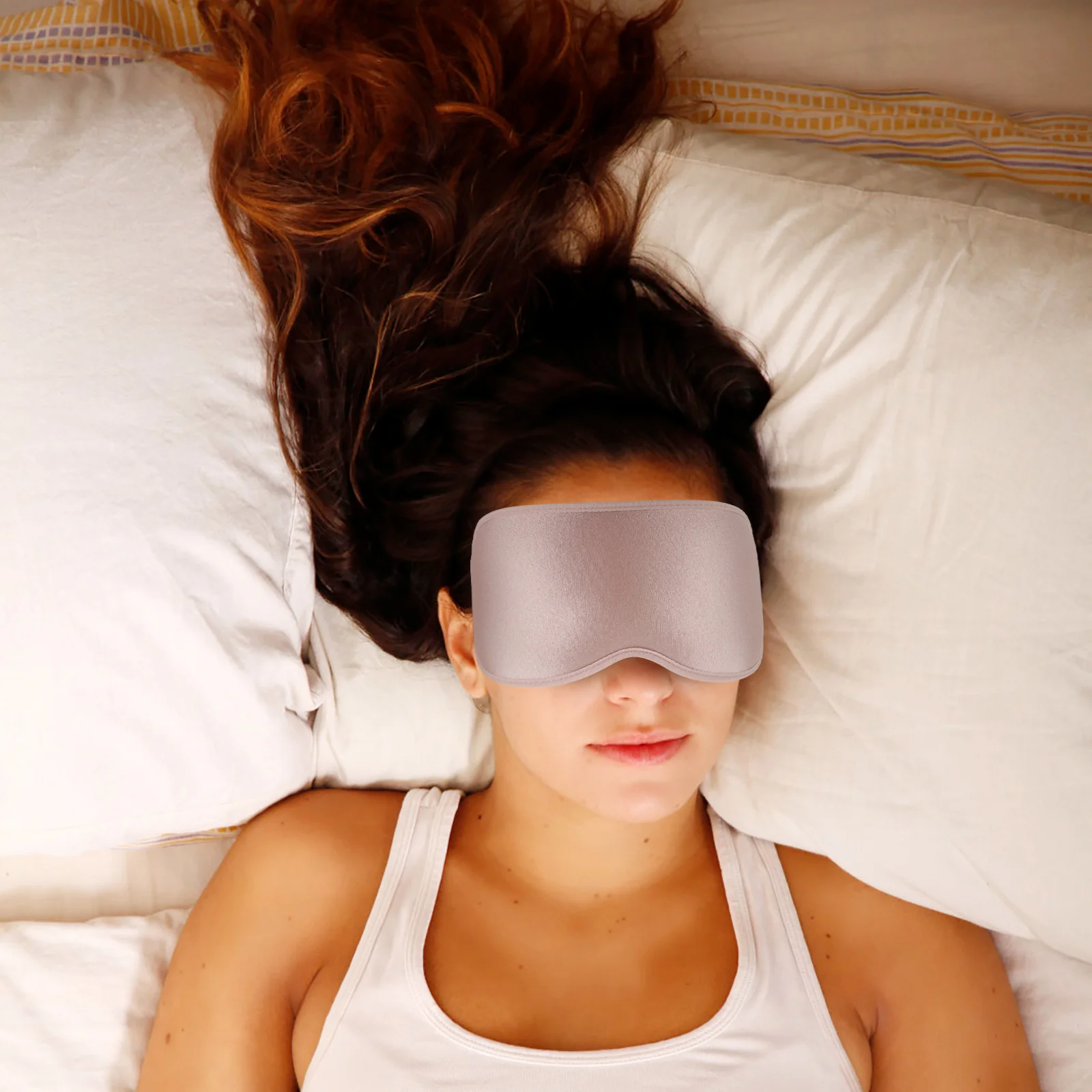 

3d Blackout Eye Mask Sleeping Blindfold Elastic Bands Three-dimensional Cover for Women Fabric Miss Silk