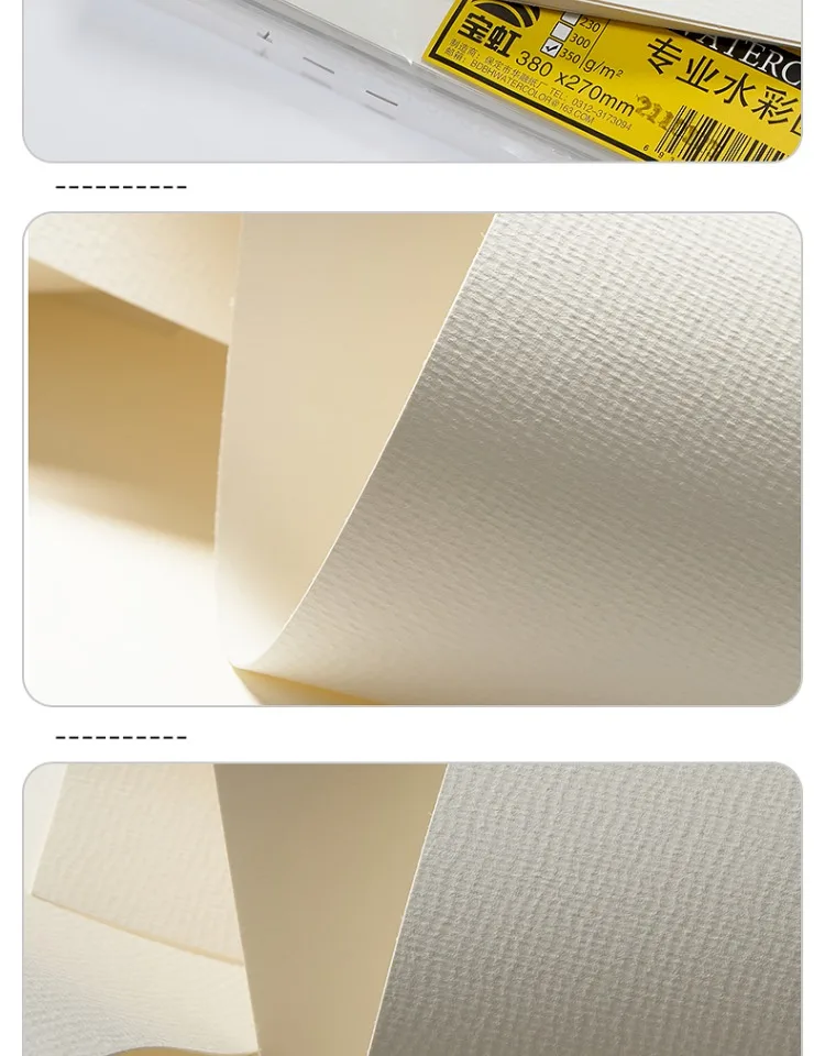 20 Stück BAOHONG Aquarellpapier 8K/A3/A4/A5/16K 300g 230g 180g Kaltpresse/Rohes Schulmaterial Aquarela Student Grade Papier – Detail 11