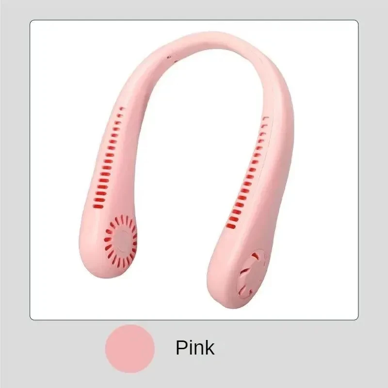 1 قطعة مروحة طويلة التحمل جديد صغير الرقبة المحمولة لا الخالية من الشفرة معلقة الرقبة قابلة للشحن مبرد الهواء 3 سرعة مروحة رياضية صيفية صغيرة