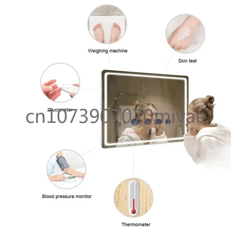 Wholesale Hotel Home Touch Screen Mirror with Tv Android 11 Led Bath Gym Magic Smart Mirror IP65 Waterproof Bathroom Mirror Tv
