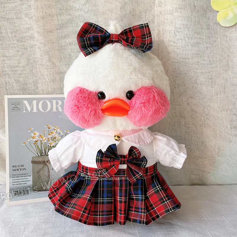 30cm Lalafanfan Clothes Little Yellow Duck Accessories Soft Toy Duck Clothing Set Stuffed Fluffy Duck Plush Doll Outfit 4