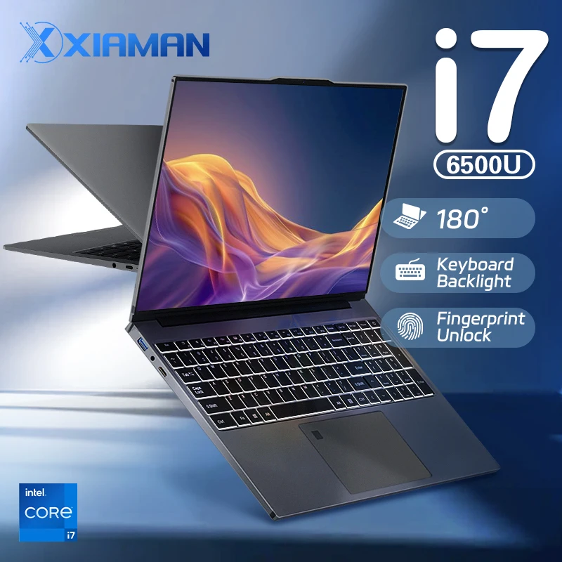 15.6 inch Gaming Laptop Computer Intel Core i7 6500U Windows 11 Pro 16GB DDR4 512GB 1TB SSD Portable Notebook PC Gamer Laptops