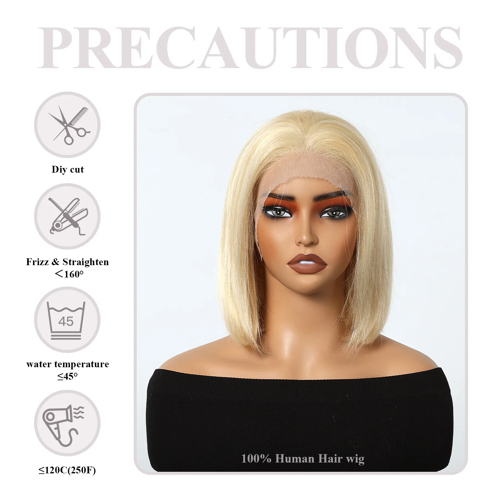 Honey Blonde Human Hair Wigs 13X4 Transparent Lace Frontal Short Straight Bob Remy Human Hair Wig for Women Brazilian Daily Use