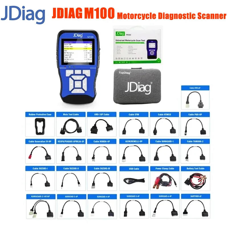 Disponibile Jdiag M100 Moto Obd2 Scanner Strumento Diagnostico Moto Moto Moto Scan Code Reader Per Ktm/Honda/Yamaha/Kawasaki