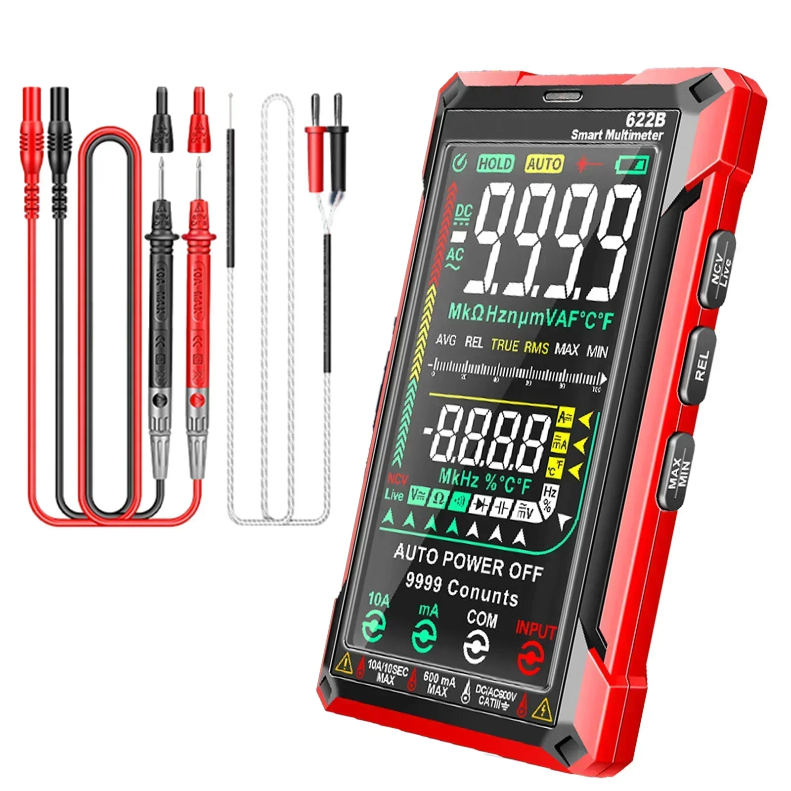 

ANENG 622B Digital Smart Multimeter Car Range Easy To Carry DC/AC Meter Infrared Laser Lamp with LED Auxiliary Lighting