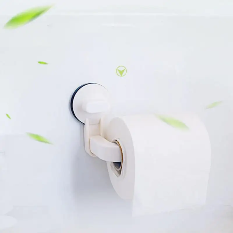 Suction Cup Toilet Paper Holder Multi-Purpose Suction Toilet Paper Holder Stick-On Thickened Paper Holder For Doors Ceramics
