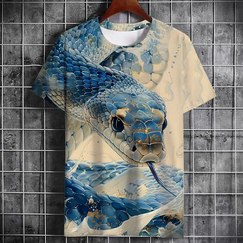 Snake Graphic 3D Print Short Sleeve T Shirt