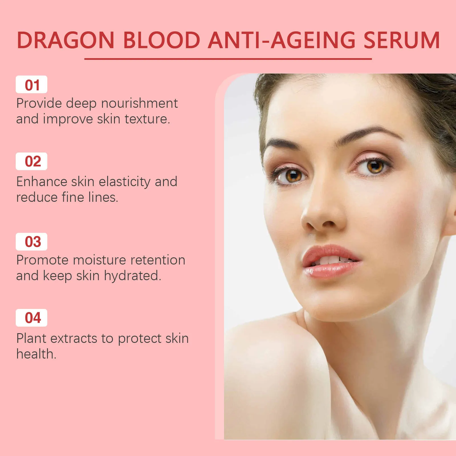 Dragon Blood Serum Anti Aging Wrinkles Reducing Fine Lines Removal Tightening Brightening Rejuvenating Collagen Facial Essence 4