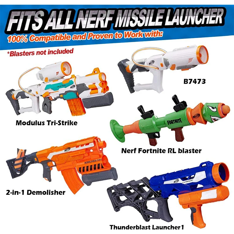 Foam Mega-Missile Refill Pack Toy Accessories Compatible For Nerf