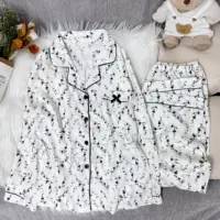 Japanese Cute Kawaii Small Cherry Pajama Set Long Sleeve Women's Soft Sleepwear Home Outfit Loungewear Nightwear Spring Autumn​ - Image 3