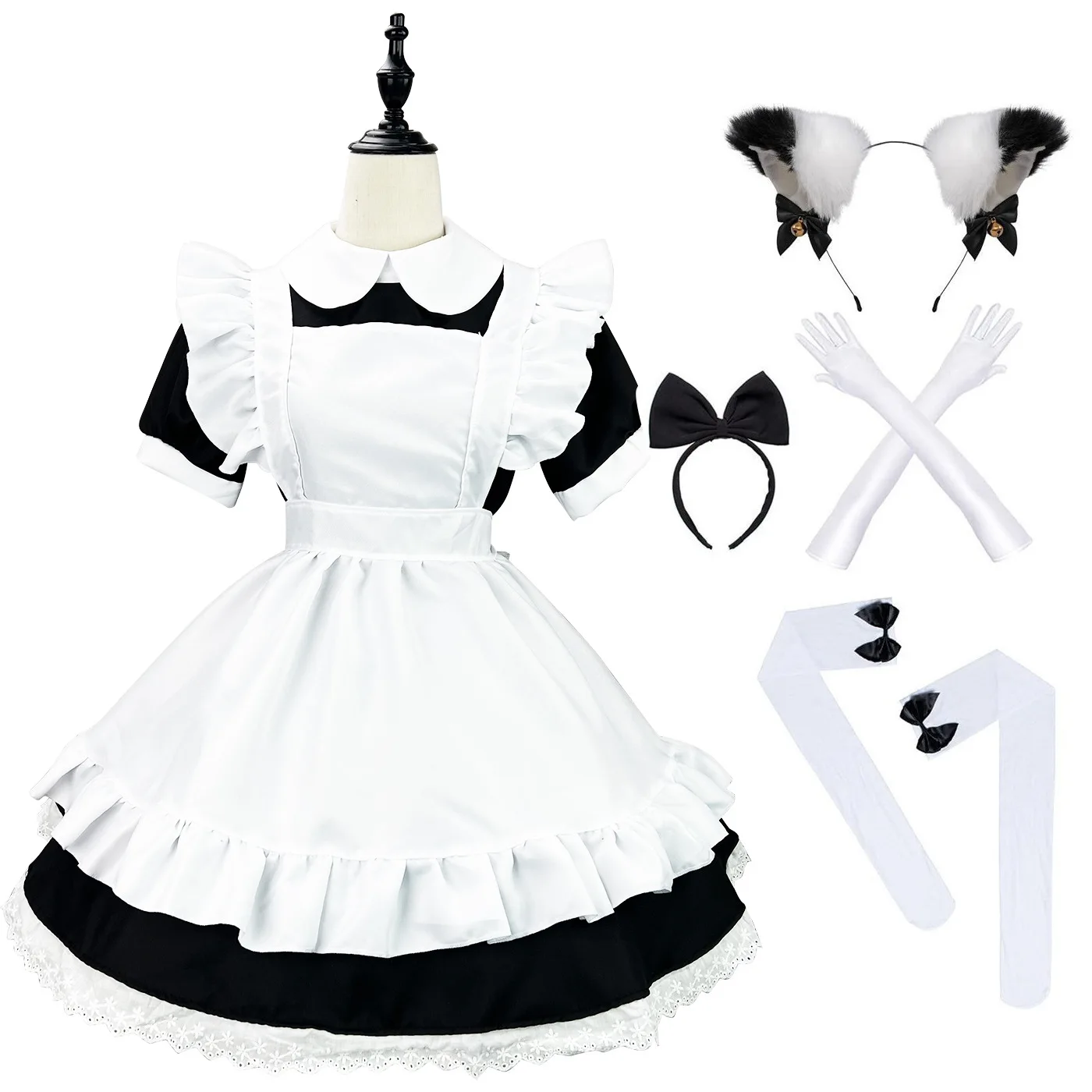 thumbnail image 1 of Disfraz de chica de tono claro con código europeo, disfraz de sirvienta Alice Lolita, disfraz de juego de rol Lolita, 1 of 5