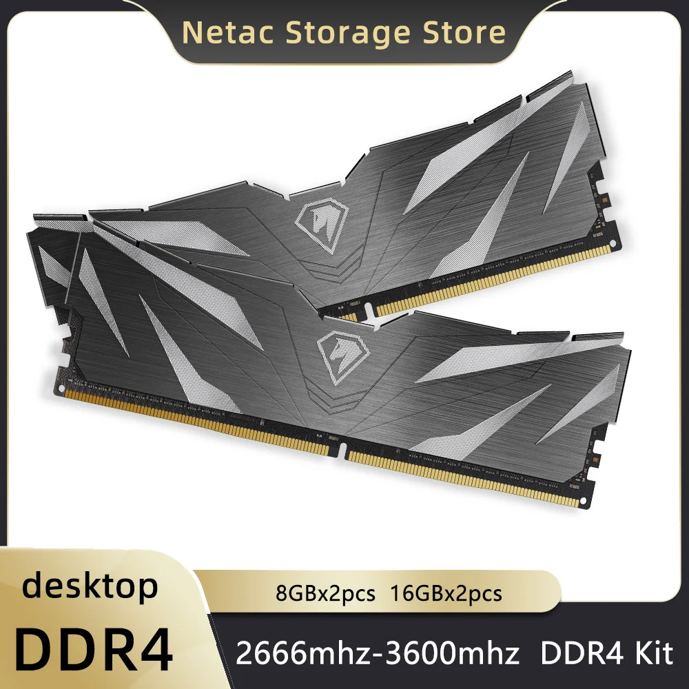 Memória RAM Netac Shadow II 16 GB (2x8 GB) DDR4 3200 MHz CL16