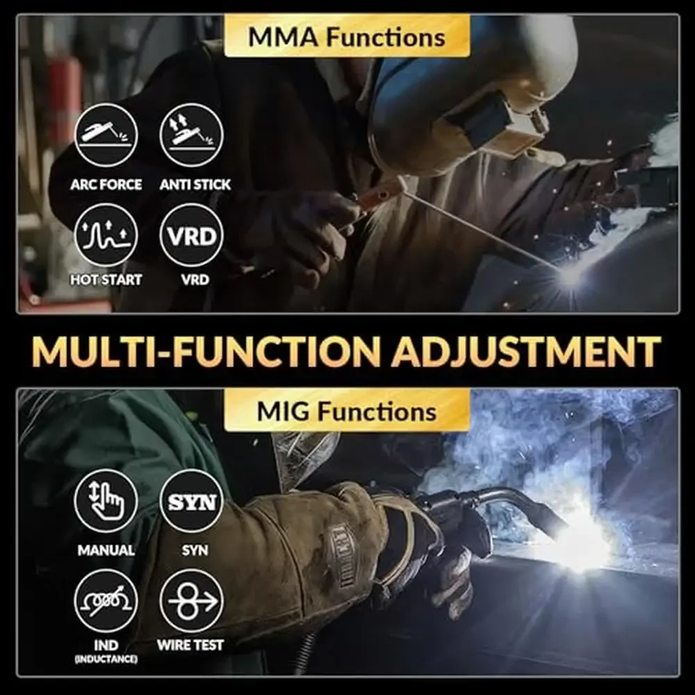 7 in 1 Mig Welder LCD Screen Synergic Control Overheat Protection Certified Quality Multi-Process Welding Machine 4