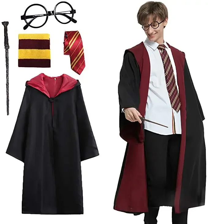Bambini Adulto Ravenclaw Mantello Camicia Cosplay Magic School Robe Uniform Wizard Hermione Costume Di Halloween