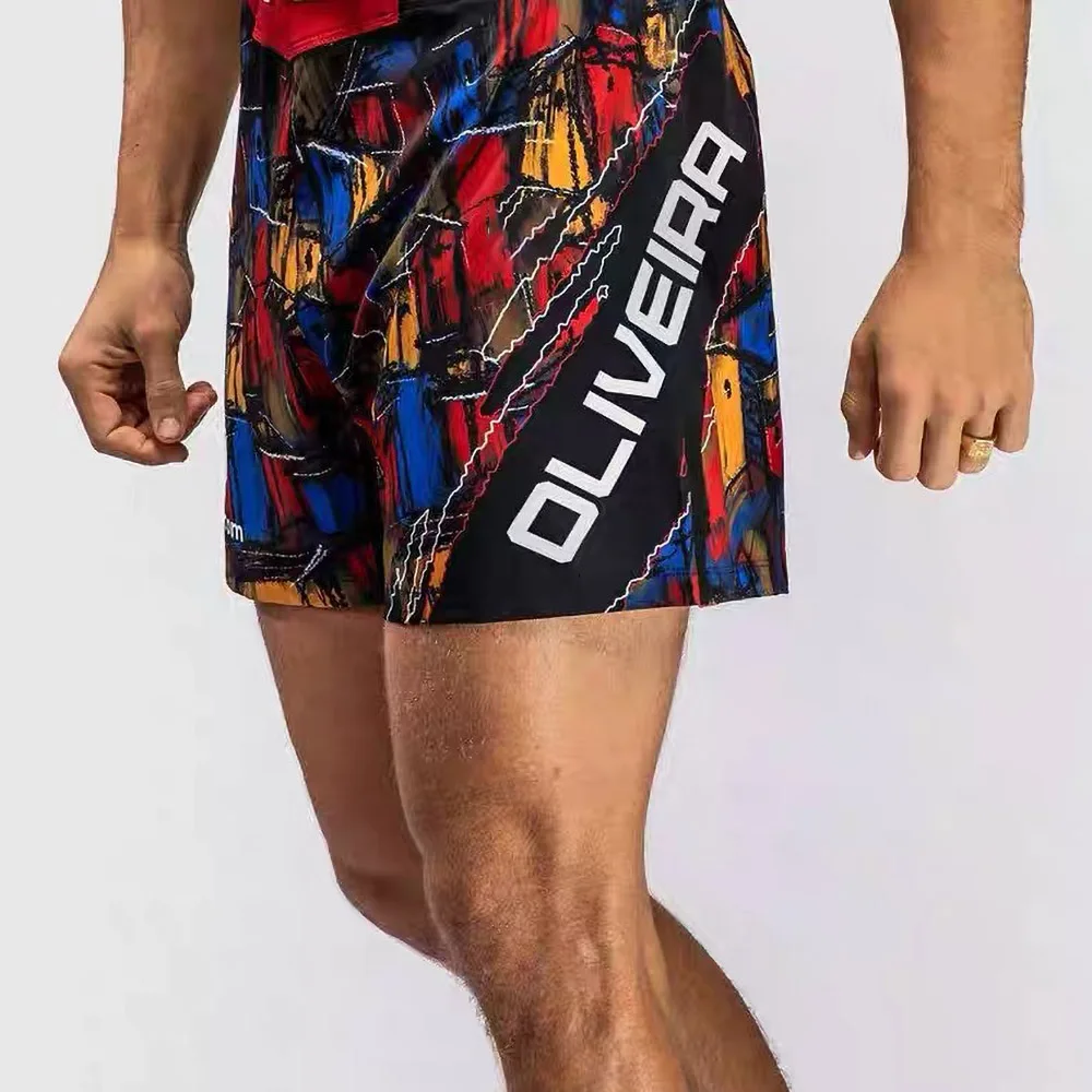 UFC 3D Printing Men's Sports Shorts MMA Oliveira Same Style Mixed Martial Arts Training Pants Thai Boxing Half Pants