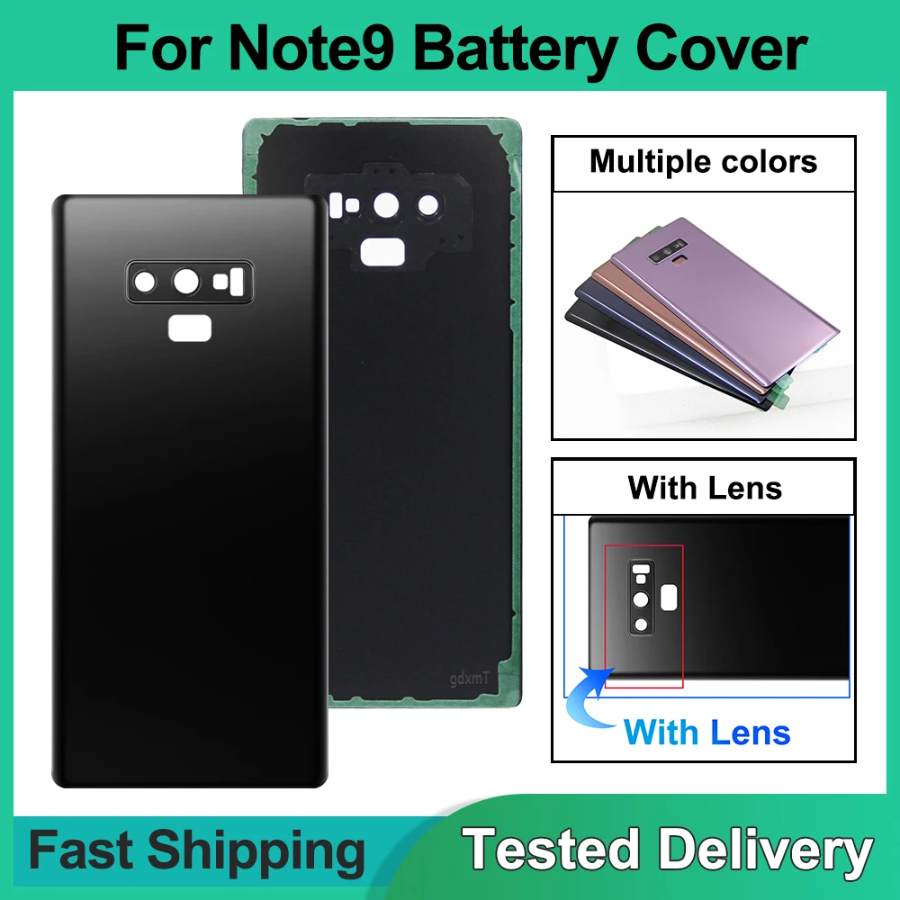 삼성 노트 9 N960 배터리 백 커버(카메라 렌즈 포함) N960 N9600 N960F용 휴대폰 후면 하우징 케이스 교체