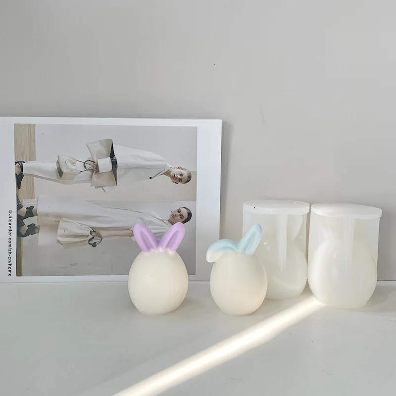 Silicone Mold Silicone Candle Mold Aromatherapy Candle Mold 3D Egg Bunny Faceless Rabbit Head