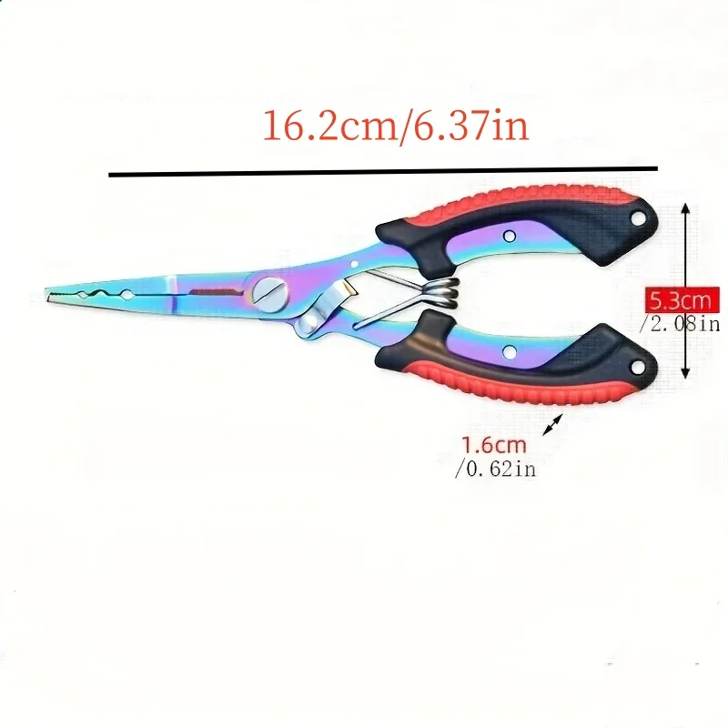 Fishing Pliers 1pc Multi Functional Stainless Steel Hooks Cutters Sheath Lanyard Included