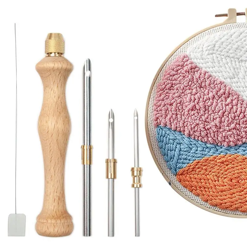 

Punch Needle Wooden Punch Needles Embroidery Pens Sewing Embroidery Punch Needle Weaving Tools For Thread And Yarn Supplies