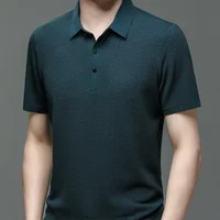 Vêtements de marque été nouveau T-shirt à manches courtes pour hommes soie glacée POLO frais et respirant affaires décontracté haut absorbant la sueur 4