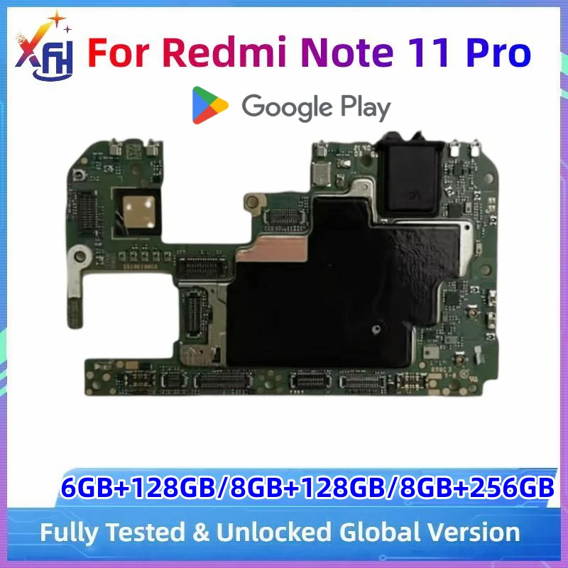 

Материнская плата для Xiaomi Redmi Note 11 Pro, 128 ГБ 256 ГБ ПЗУ, оригинальная материнская плата с полными чипами, версия CN