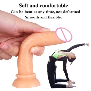 Realistic Dildo Anal Masturbator Sex Toys for Couples Crystal Jelly Dildo Suction Cup Penis Thrusting Dildo Phalos for Women Hot 2