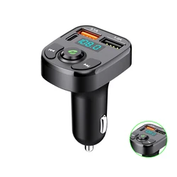 Bluetooth Car FM Transmitter with Dual USB Fast Charger and Handsfree Audio Receiver (Button type - A)
