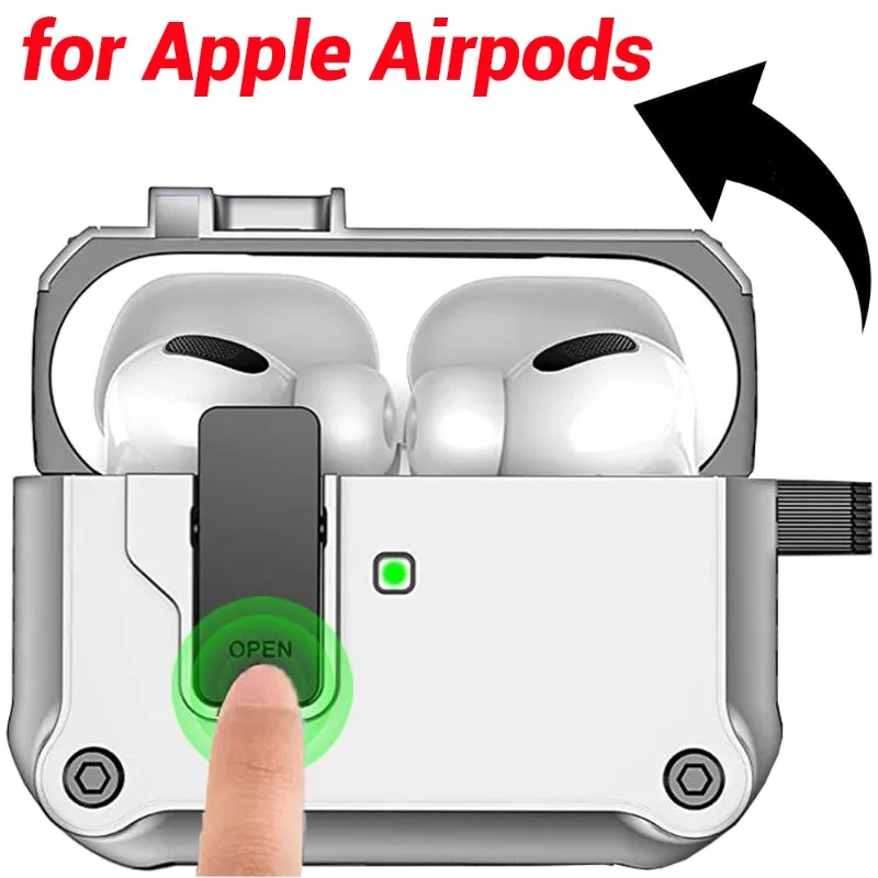 

Наушники Аксессуары для Airpods 1 2 3 с автоматическим безопасным зажимом, Жесткий Чехол, защитный чехол на весь корпус для Airpods Pro 2 Fundas