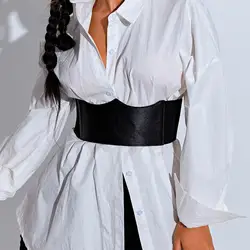 Women Corset Belts Wide Cummerbunds Elastic Waist Belts Waist Strap Pu Leather Slimming Body Waistband Lady Sexy Waist Seal