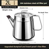316 stainless steel oil pot lard tank oil filter pot with lid mesh kitchen filter oil 2