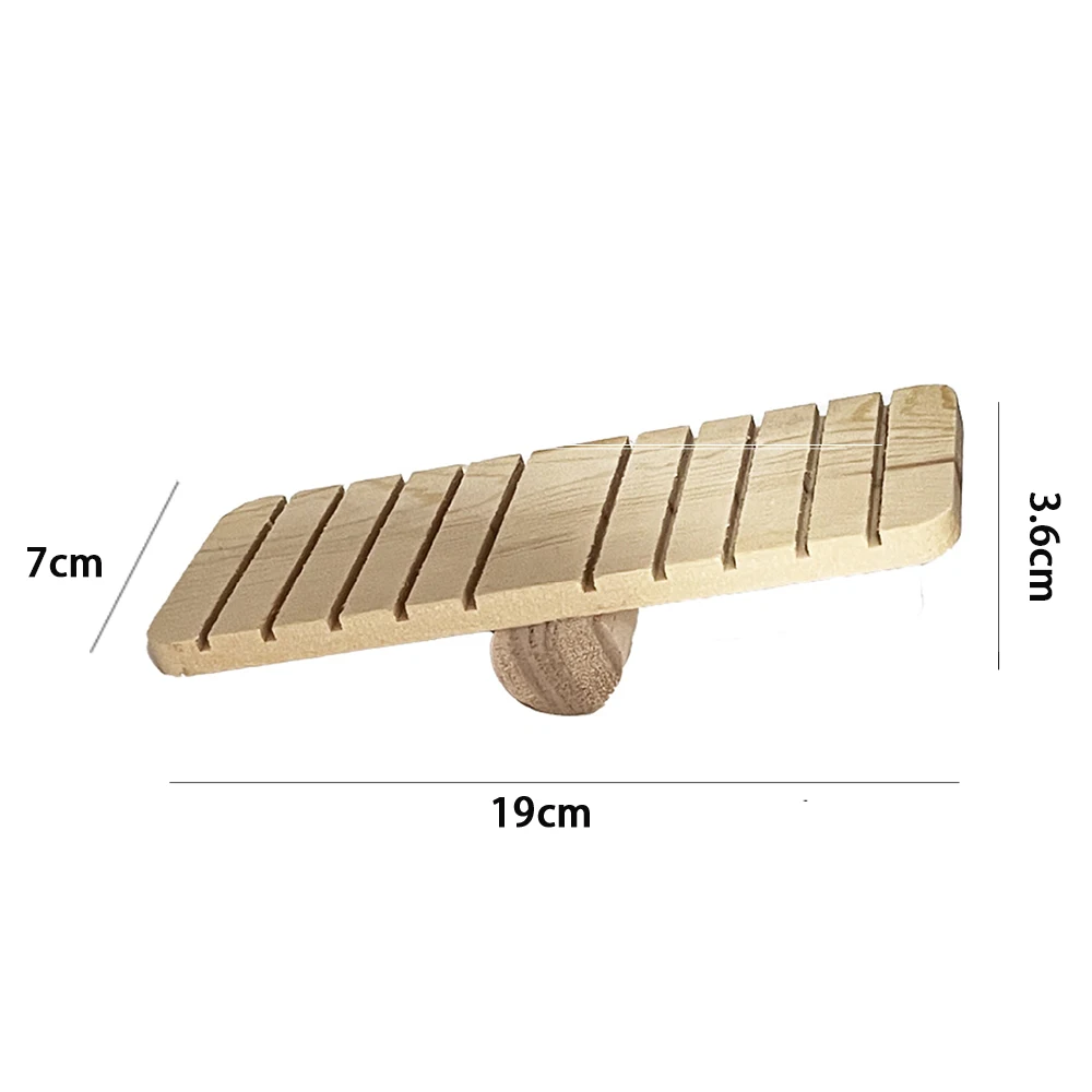Rabbit Roller Toy Natural Wooden Pine Dumbells Unicycle swing seesaw Bell Chew Toys for Guinea Pigs Rat Pet Molars Supplies