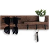 Wood Key Holder for Wall Decorative Entryway Shelf with Hooks Holds Keys Dog Leash Sunglasses Key Hanger with 3 Hooks Organizes 1