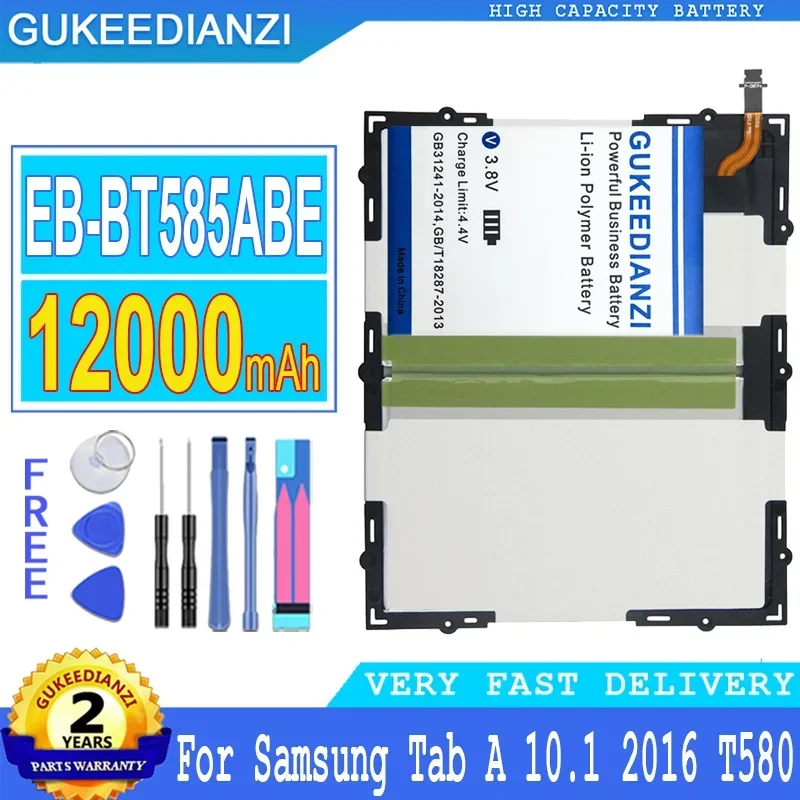 

Аккумулятор GUKEEDIANZI, 12000 мАч, для Samsung Galaxy Tablet Tab A 10,1, 2016, T580, EB-BT585ABE T585, T580N, аккумулятор большой мощности